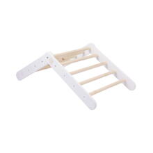 MeowBaby®  Wooden Pikler Art.146287 White koka Pikler kāpšanas trīsstūris bērniem Montessori