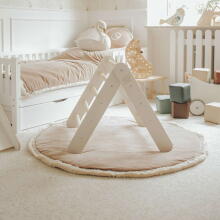 MeowBaby®  Wooden Pikler Art.146287 White koka Pikler kāpšanas trīsstūris bērniem Montessori