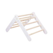 MeowBaby®  Wooden Pikler Art.146287 White koka Pikler kāpšanas trīsstūris bērniem Montessori