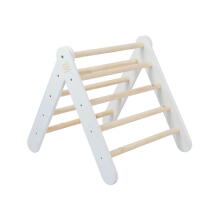 MeowBaby®  Wooden Pikler Art.146287 White koka Pikler kāpšanas trīsstūris bērniem Montessori