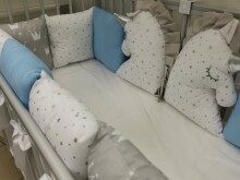 Baby World Unicorn Kokvilnas apmalīte bērna gultiņai 360 cm