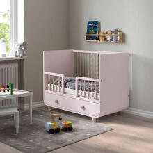 MYLLRA Art.504.626.11 cot with drawer, 60x120 cm, light pink