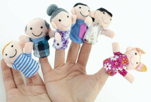 Ikonka Art.KX9366 Plush mascots finger puppets family 6pcs