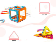 Ikonka Art.KX9681 Krāsaini magnētiskie bloki MAGICAL MAGNET 52 PUH