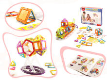 Ikonka Art.KX9681 Krāsaini magnētiskie bloki MAGICAL MAGNET 52 PUH