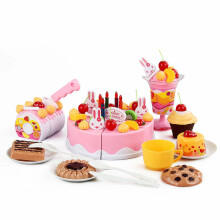 Ikonka Art.KX9745 Birthday Cake Cutting Kitchen 75 el. pink