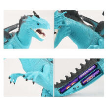Ikonka Art.KX9993 RC dinozaurs Vadāms pūķis - staigā rēko, elpo, elpo tvaiku 41 cm