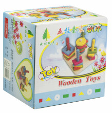 Ikonka Art.KX7550 Wooden sorter dexterity puzzle 5 towers