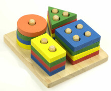 Ikonka Art.KX7551 Wooden sorter dexterity puzzle 4 towers