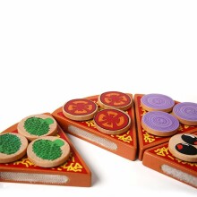 Ikonka Art.KX7728 Pizzatoodete puidust mängukomplekt koos tarvikutega