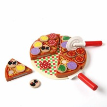 Ikonka Art.KX7728 Pizzatoodete puidust mängukomplekt koos tarvikutega