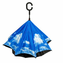 Ikonka Art.KX7788_4 Reversible folding umbrella sky