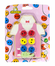 Ikonka Art.KX7859 Educational kit for learning to sew buttons pink