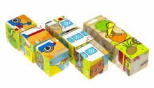 Ikonka Art.KX7878_2 Educational wooden puzzle blocks Vehicles 9el.