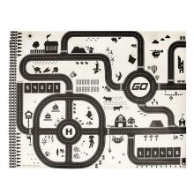 Ikonka Art.KX7978 Play mat city street + road signs waterproof cream 130x100cm