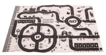 Ikonka Art.KX7978 Play mat city street + road signs waterproof cream 130x100cm