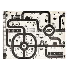 Ikonka Art.KX7978 Play mat city street + road signs waterproof cream 130x100cm