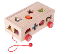 Ikonka Art.KX6892 Koka šķirotājs mobilais uz auklas veido blokus
