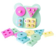 Ikonka Art.KX6900 Wooden sorter match shapes puzzle 4 towers
