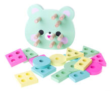 Ikonka Art.KX6900 Wooden sorter match shapes puzzle 4 towers