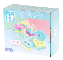 Ikonka Art.KX6900 Wooden sorter match shapes puzzle 4 towers