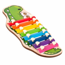Ikonka Art.KX7282 Colourful wooden dulcimer for children crocodile
