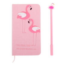 Ikonka Art.KX7424 Notebook with pen flamingo gift set