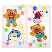 Ikonka Art.KX7477 Puzzle pins mushrooms + learning to sew set of 603el