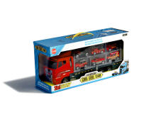 Ikonka Art.KX6681_1 Transporter truck TIR launcher + metal cars fire brigade