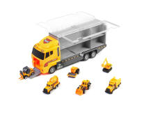 Ikonka Art.KX6681_3 Transporter truck TIR launcher + metal cars construction machines