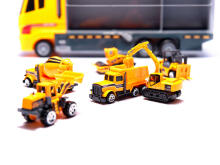 Ikonka Art.KX6681_3 Transporter truck TIR launcher + metal cars construction machines