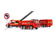 Ikonka Art.KX6684_2 Transporter aircraft + 3 fire engines