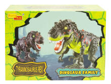 Ikonka Art.KX9990_1 T-REX elektroniskais dinozaurs staigā rēca zaļi