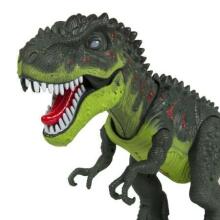 Ikonka Art.KX9990_1 T-REX elektroniskais dinozaurs staigā rēca zaļi