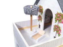 Ikonka Art.KX6201 MDF wooden dolls' house + furniture 78cm black LED