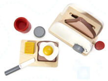 Ikonka Art.KX6204 Wooden toaster oven + accessories white