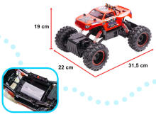 Ikonka Art.KX8396_2 NQD ROCK CRAWLER KING RC auto 1:12 USB sarkans