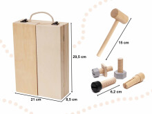 Ikonka Art.KX6282 Toolbox wooden workshop set