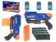 Ikonka Art.KX6148 Putu šautriņu automāts + magazīns + 3 mērķi + 48 šautriņas
