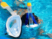 Ikonka Art.KX6131 Full folding snorkel mask S/M blue