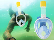 Ikonka Art.KX6130 Pilna saliekamā snorkelēšanas maska L/XL zila