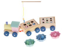 Ikonka Art.KX6121 Montessori koka vilciena vilciena zivju šķirotājs