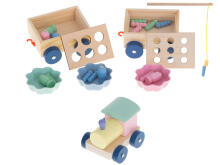 Ikonka Art.KX6121 Montessori koka vilciena vilciena zivju šķirotājs