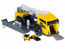 Ikonka Art.KX6035 Transporter truck TIR 2in1 parking trailer + 2 cars yellow