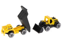 Ikonka Art.KX6035 Transporter truck TIR 2in1 parking trailer + 2 cars yellow