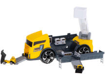Ikonka Art.KX6035 Transporter truck TIR 2in1 parking trailer + 2 cars yellow