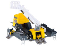 Ikonka Art.KX6035 Transporter truck TIR 2in1 parking trailer + 2 cars yellow