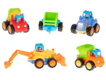 Ikonka Art.KX6007 Transportlīdzekļi traktors kravas automašīna ekskavators pašizgāzējs 4 gab HOLA