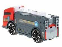 Ikonka Art.KX5994 Transporter veoauto TIR 2in1 parkimismaja tuletõrje + 3 autot punane