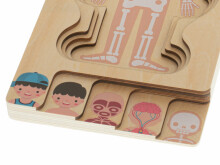 Ikonka Art.KX5957_1 Wooden layered puzzle montessori body building boy